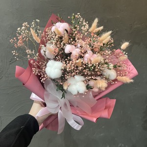 핑크 목화솜 꽃다발